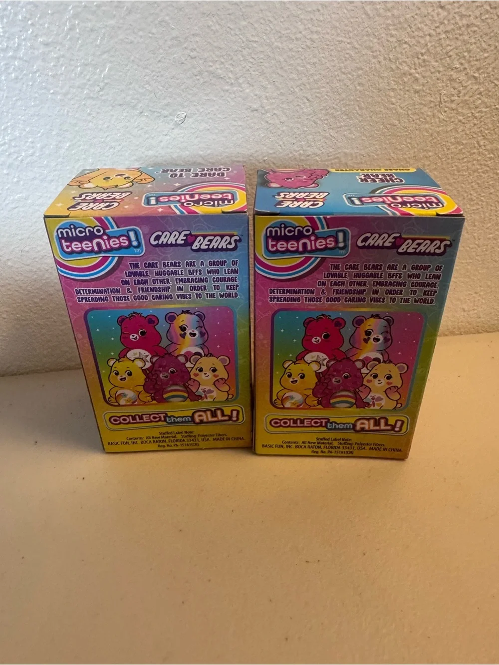 Care Bears Micro Teenies Plush - Gold and Pink Glitter Bears